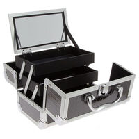 Mini Valise à main Croco Noir