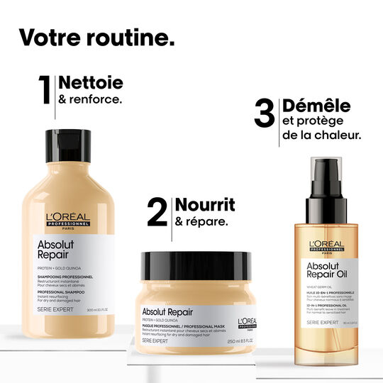 Huile 10 en 1 pour cheveux normaux &agrave; sensibilis&eacute;s Absolut Repair 90 ml