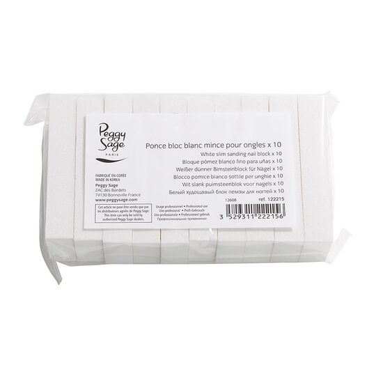 Lot de 10 blocs blancs minces pour ongles