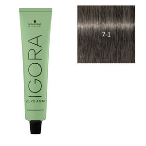 Coloration Igora Zero Amm 7-1 blond cendr&eacute;