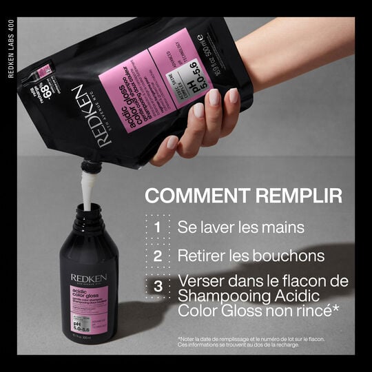 Shampooing doux couleur Acidic Color Gloss 300ml + recharge 500ml