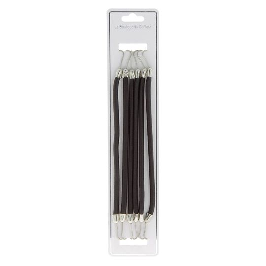 Elastiques &agrave; crochet x 6 noirs