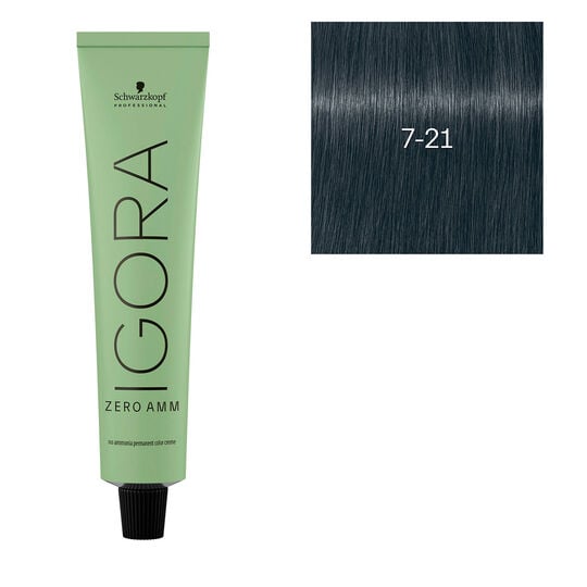 Coloration Igora Zero Amm 7-21 blond iris&eacute; cendr&eacute;