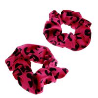 Chouchou léopard x 2 fushia