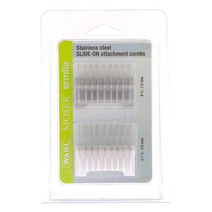 Lot de 2 Sabots pour tondeuse Wahl Ermila Moser 1400 M&eacute;tal 1,5 et 4,5 mm