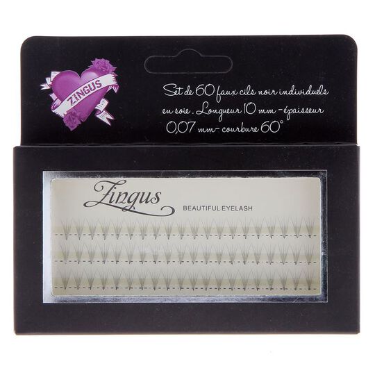 60 faux cils individuels en soie