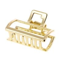 Petite pince croco métallique rectangle dorée,  Petite pince croco métallique rectangle dorée