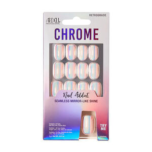 Faux ongle effet chrome retrograde,  Faux ongle effet chrome retrograde