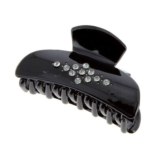 Pince croco noir à strass