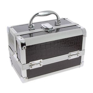 Mini Valise &agrave; main Croco Noir