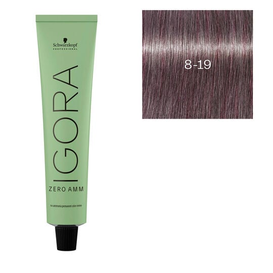 Coloration Igora Zero Amm 8-19 blond clair cendr&eacute; violet
