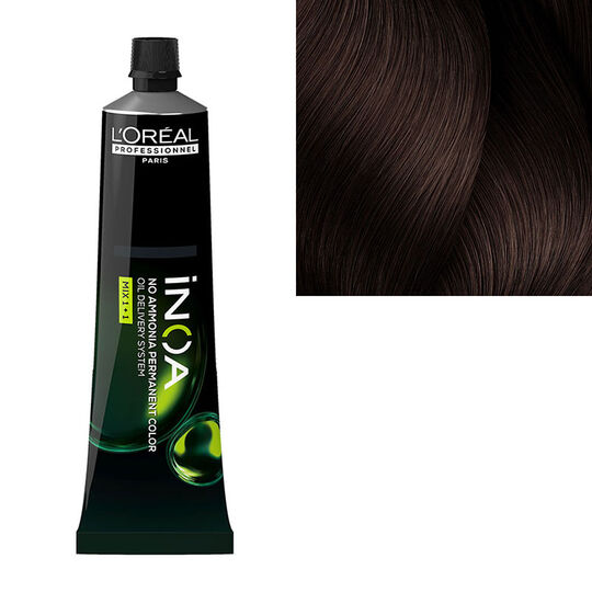 Coloration sans ammoniaque Inoa 5.25 ch&acirc;tain clair iris&eacute; acajou