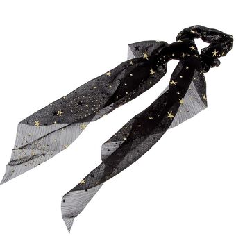 Chouchou foulard étoilé noir