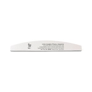 Lime &agrave; ongles 2 faces lavable demi-lune 180/180 blanc, pour ongles naturels