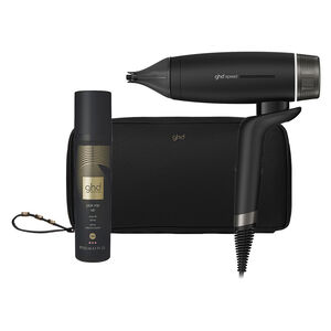 S&egrave;che cheveux Speed avec trousse et spray volume noir mat
