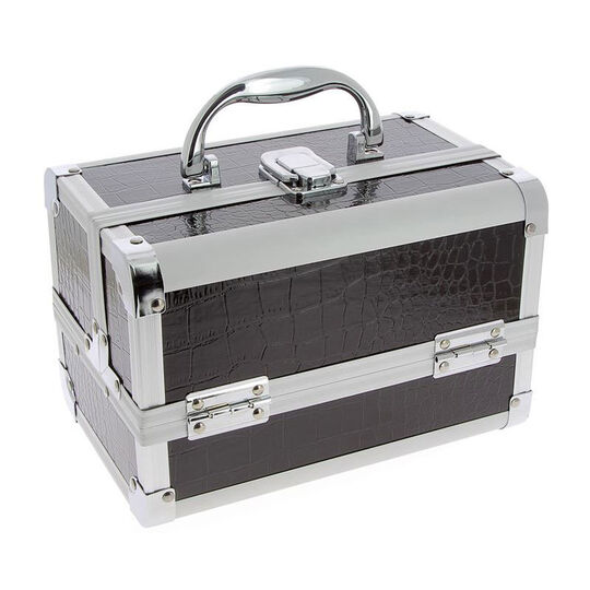 Mini Valise &agrave; main Croco Noir