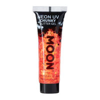 Gel n&eacute;on &agrave; grosses paillettes Moon Glow orange
