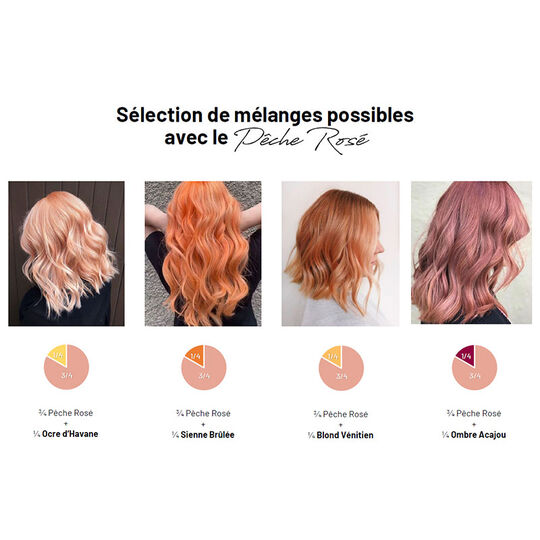 Soin repigmentant cheveux naturels ou color&eacute;s p&ecirc;che ros&eacute;