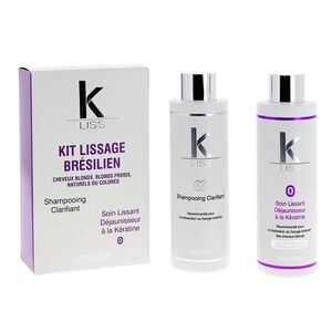 Kit lissage Brésilien K-Liss soin lissant déjaunisseur,  Kit lissage Brésilien K-Liss soin lissant déjaunisseur