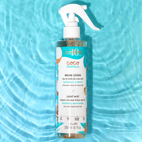 Brume l&eacute;g&egrave;re cheveux secs et textur&eacute;s Coco d'amour