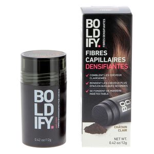 Fibres densifiantes pour cheveux ch&acirc;tain clair