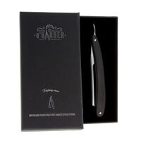 Rasoir coupe-chou manche en bois d'&eacute;b&egrave;ne lame acier extra dur O'Barber