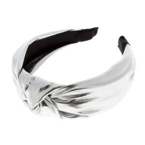 Serre-t&ecirc;te m&eacute;tallique avec noeud argent&eacute;