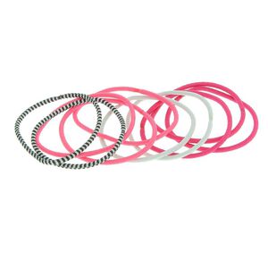 Elastiques colorés fins rose, blanc, noir