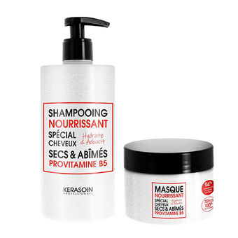 Rituel cheveux secs et abimés shampooing et masque