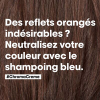 Shampooing neutralisant pour cheveux bruns Chroma Crème bleu,  Shampooing neutralisant pour cheveux bruns Chroma Crème bleu