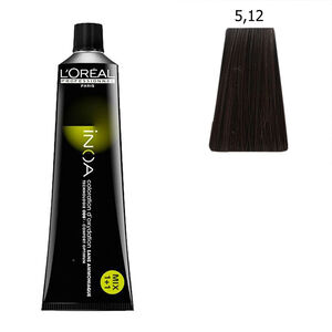 Inoa Coloration sans ammoniaque 5.12 ch&acirc;tain clair cendr&eacute; iris&eacute;