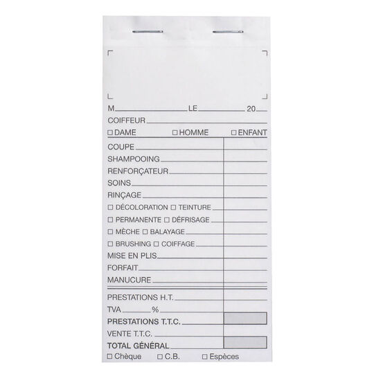 Carnet de caisse sans num&eacute;ro