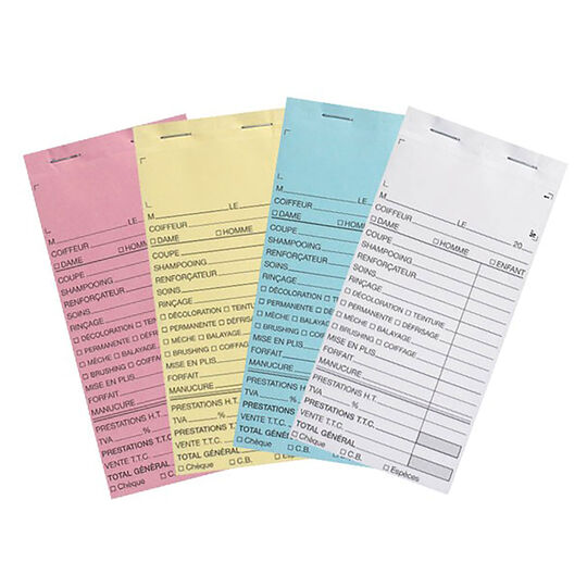 Carnet de caisse avec num&eacute;ro