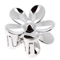 Pince croco fleur argent&eacute;