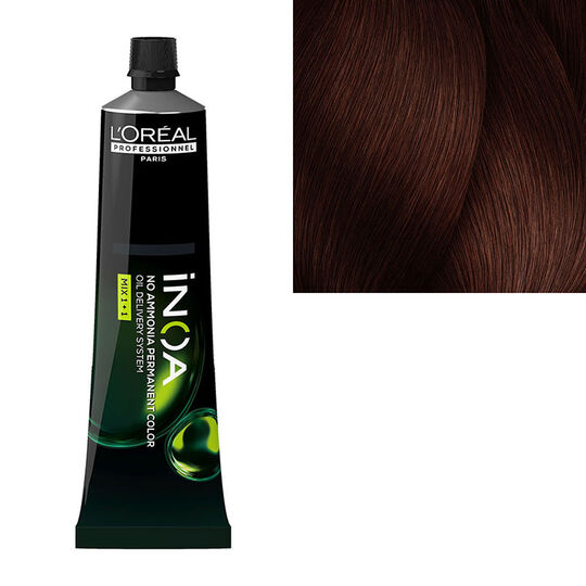 Coloration sans ammoniaque Inoa 5.5 ch&acirc;tain clair acajou