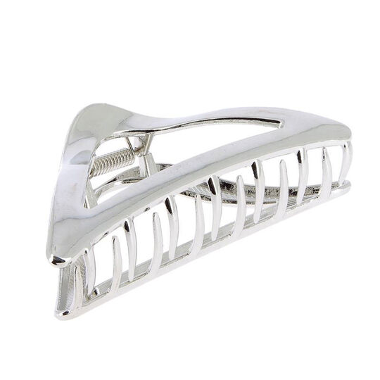 Pince croco métallique triangulaire argenté