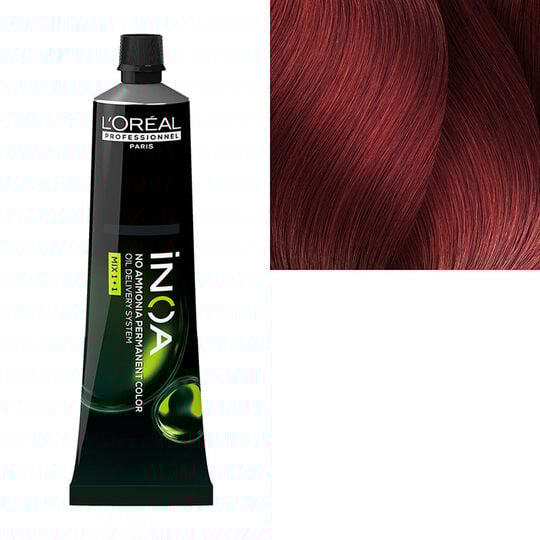 Coloration sans ammoniaque Inoa 6.66 blond fonc&eacute; rouge profond carmilane