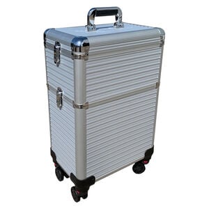 Valise 2 étages argenté,  Valise 2 étages argenté