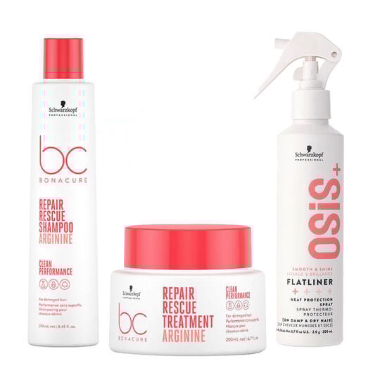 Rituel pour cheveux ab&icirc;m&eacute;s BC Repair Rescue et Osis+