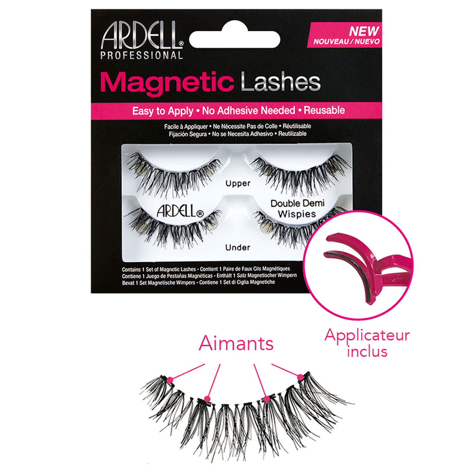 Kit Cils Magnétiques Professionnel Flixx Lashes - Volume 3D/5D, Noir, Réutilisable, Hypoallergénique - Neuf