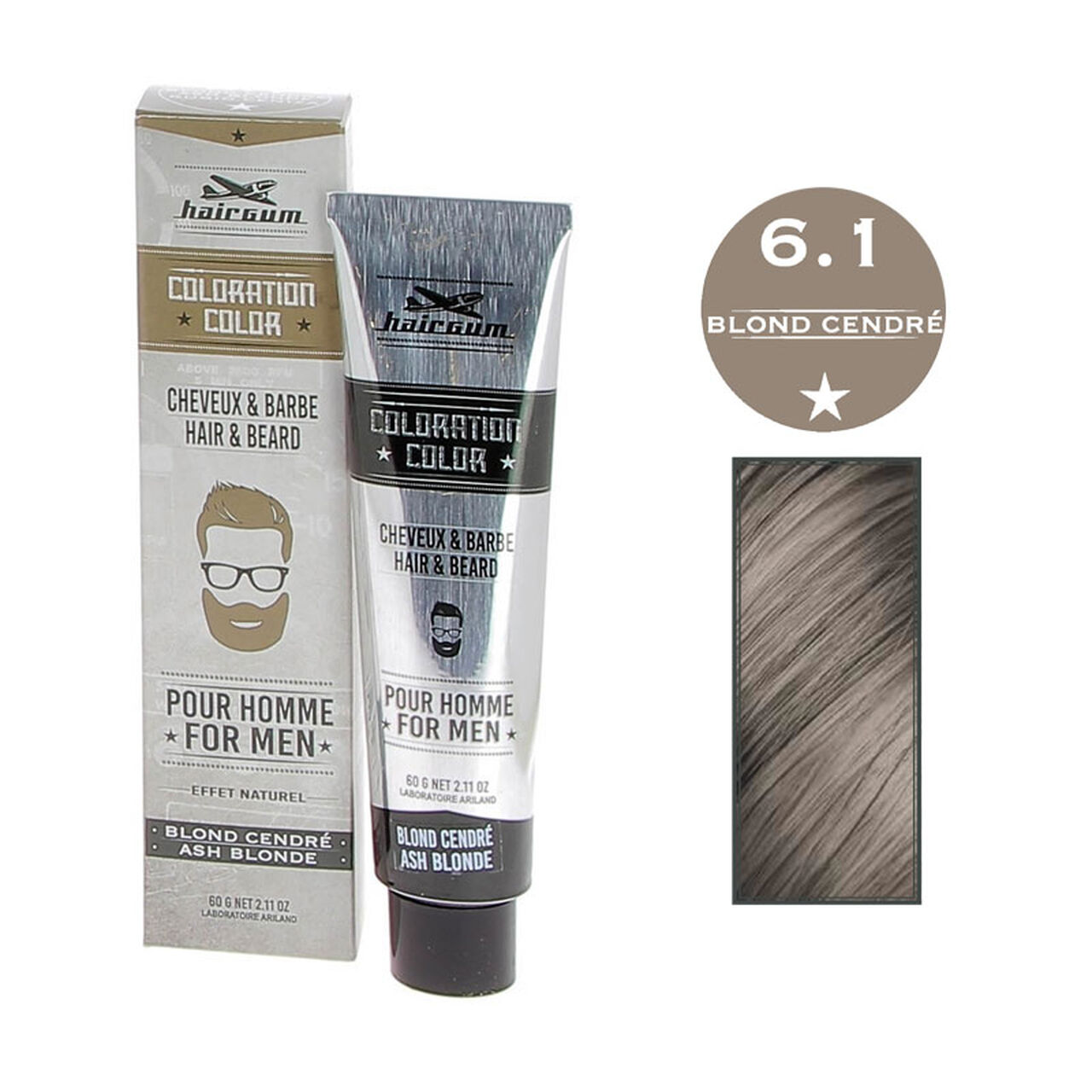 Coloration Cheveux & Barbe Châtain N°4 Hairgum 60 GR - vue 6