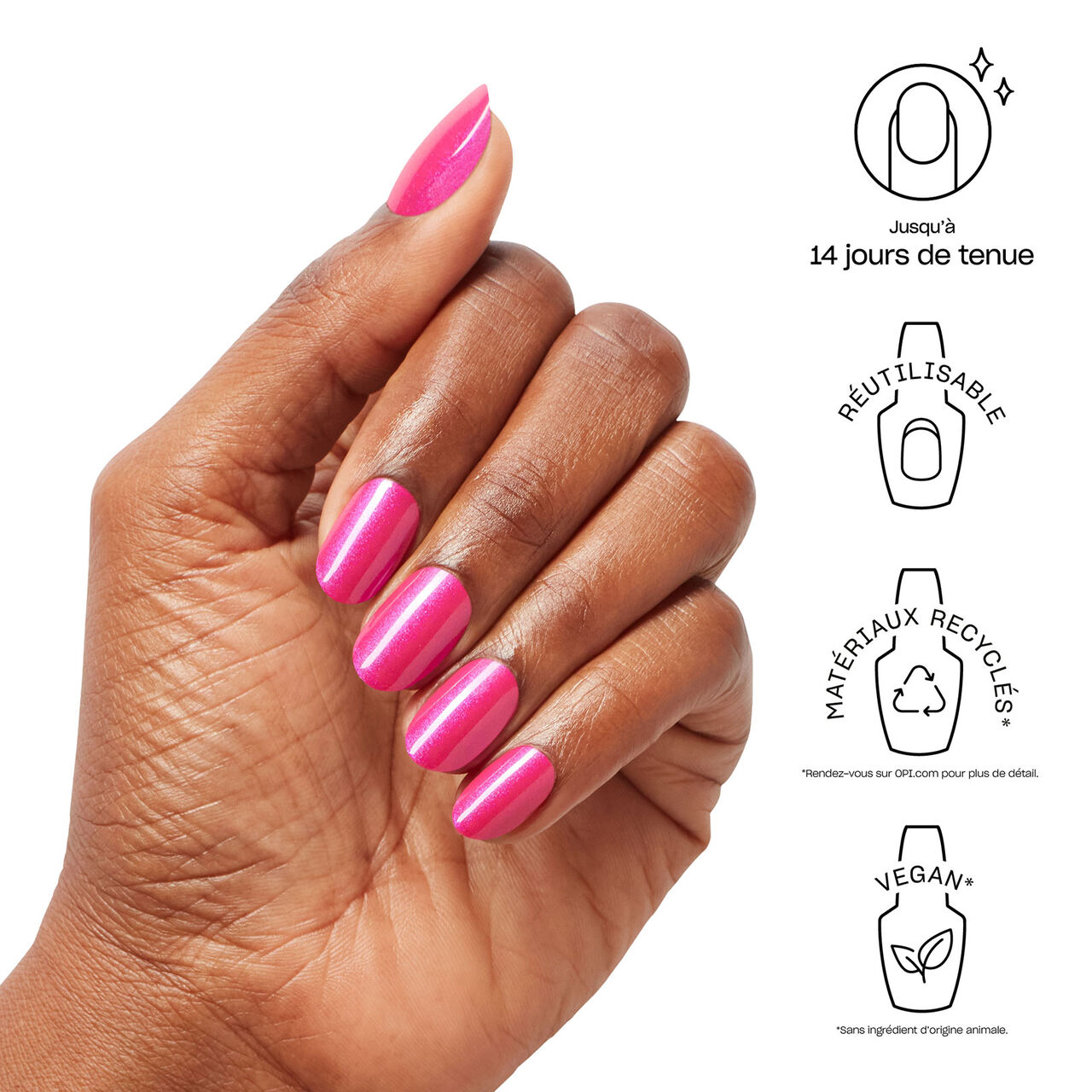 OPI Faux-ongles xPRESS/ON Good Enough To Treat Lollypoppin' Bubblegum bubble gum - vue 3