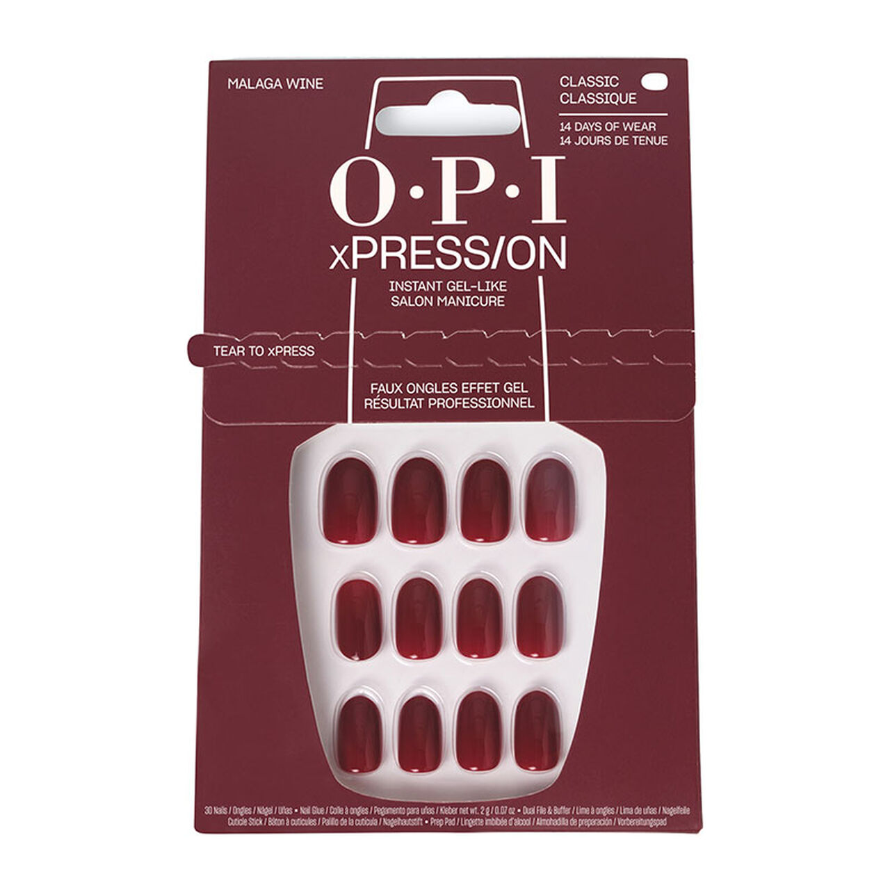 OPI xPRESS/ON Faux ongles Malaga Wine 30 pcs