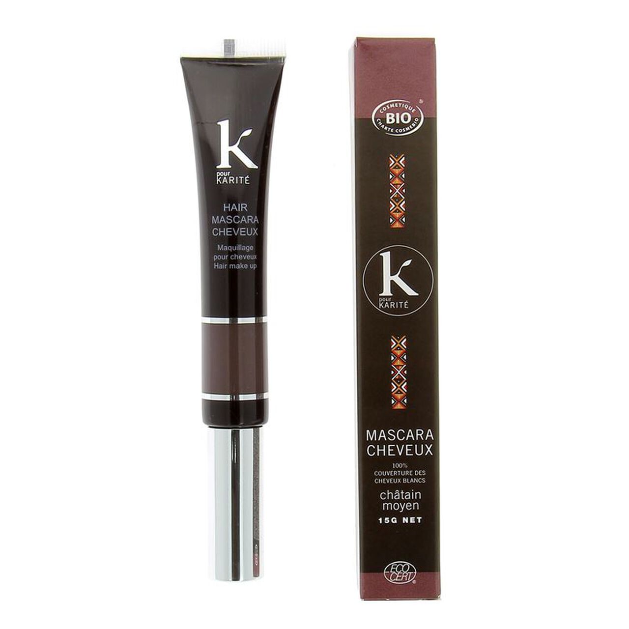 Mascara cheveux ton sur ton 4 châtain moyen K POUR KARITE 15g - vue 2
