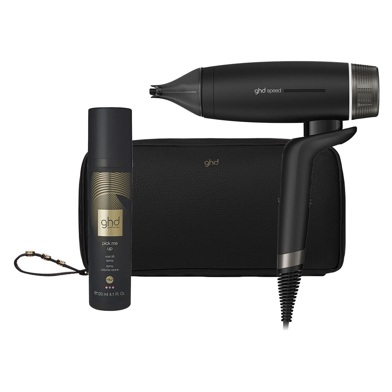 Ghd - Sèche cheveux Speed avec trousse et spray volume noir mat