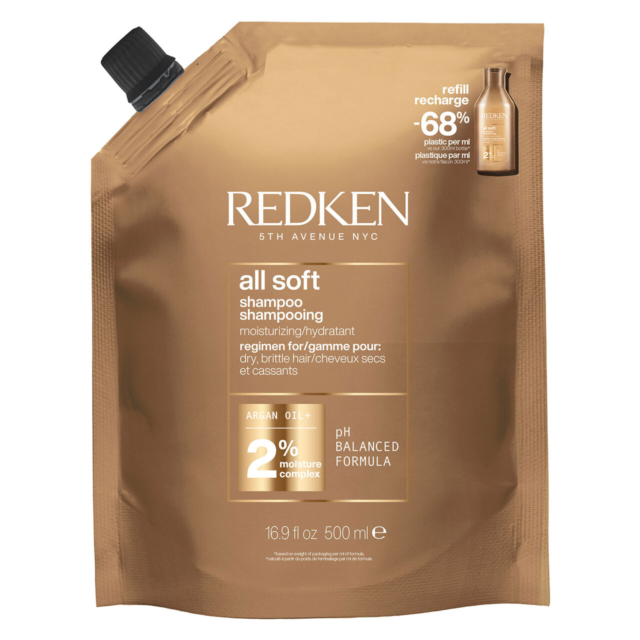 Recharge Shampoing All Soft Redken 500ml - vue 2