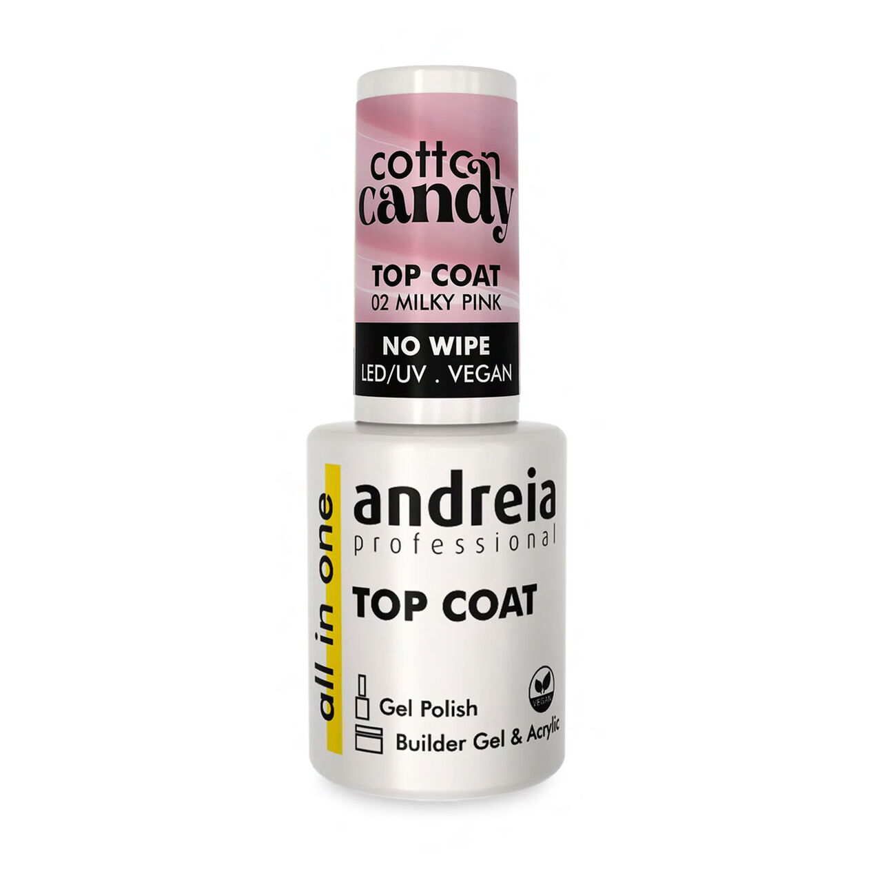Top Coat All In One Cotton Candy 02 Milky Andreia 10 5ml - vue 2