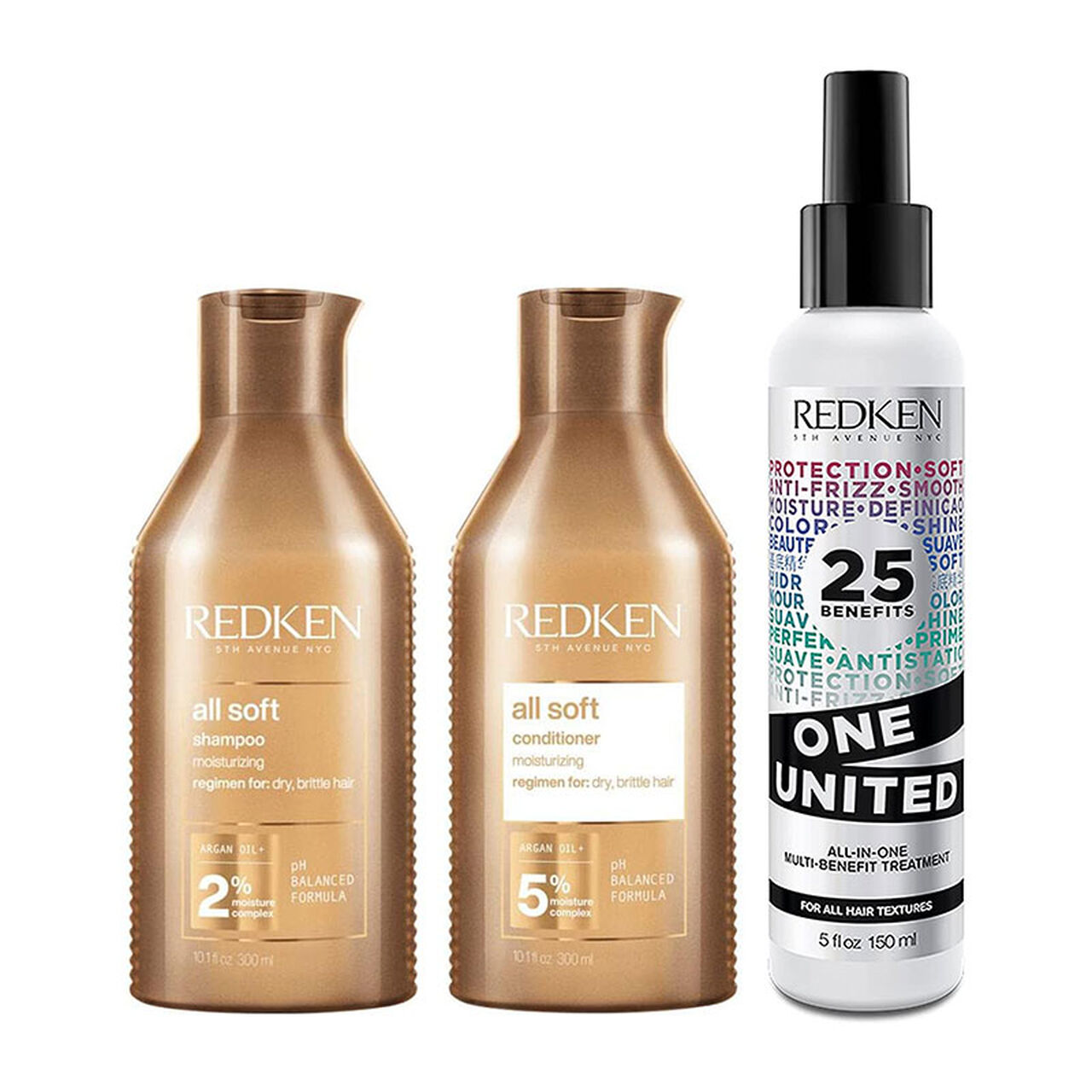 Redken - Trio hydratant Miracle cheveux secs et rêches All Soft One United