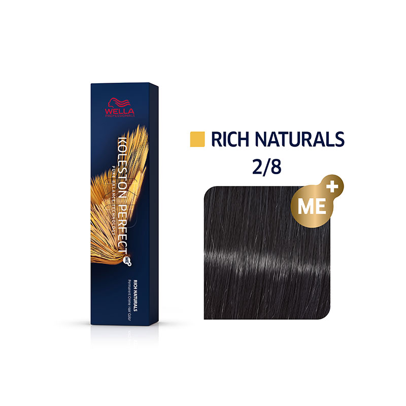 Coloration permanente Koleston Perfect Me+ 2/8 noir bleuté
