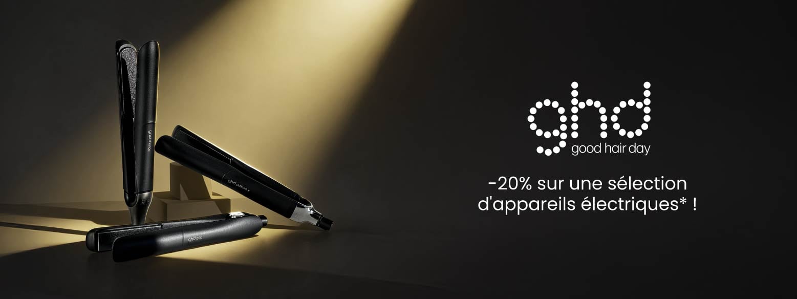 -20% sur une sélection d'appareils électriques Ghd* ! -20% sur une sélection d'appareils électriques Ghd* !